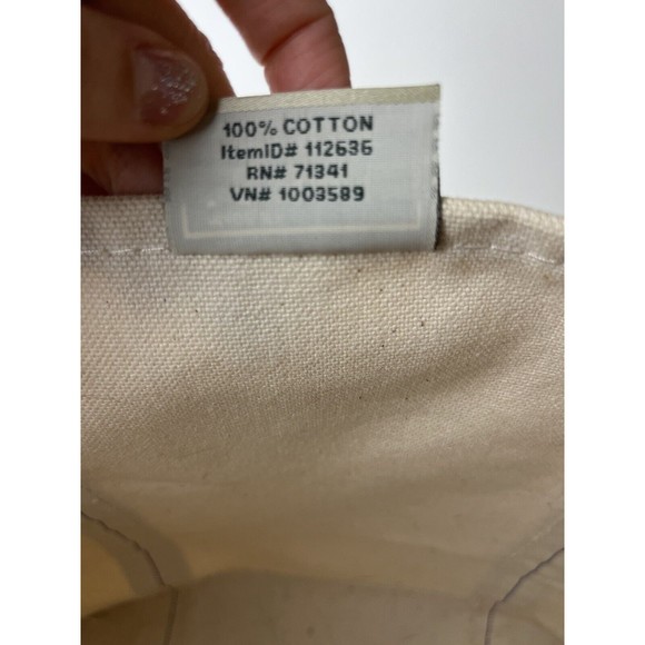 L.L. Bean Boat and Tote Canvas Medium Open Top Tote Bag White and Black Bailey - Picture 10 of 14